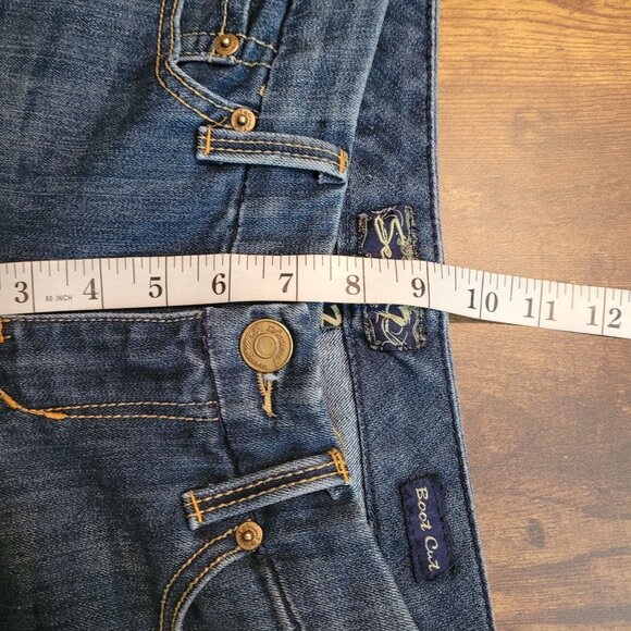 Seven7 Jeans Womens 28 Bootcut Low Rise Medium Dark Wash Stretch Denim Western - Picture 7 of 10